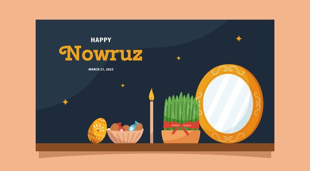 Happy Nowruz horizontal banner