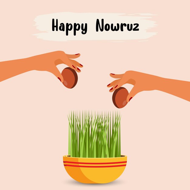 Happy Nowruz vector Spring celebration vector Nowruz day vector