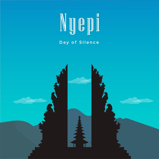 Vector happy nyepi day-ontwerp