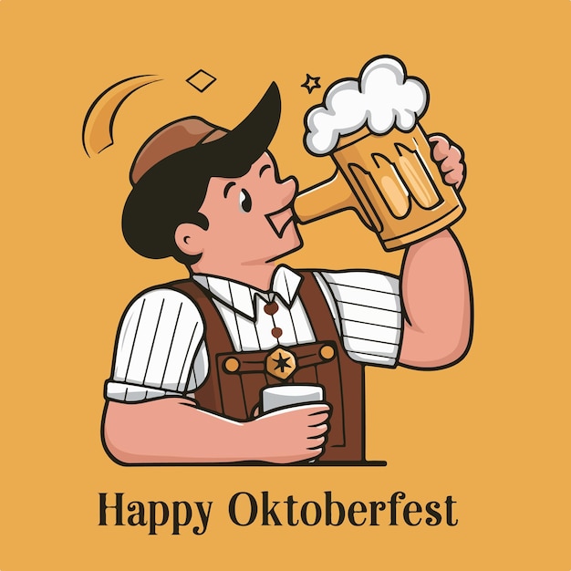happy oktoberfest festival vector illustration design