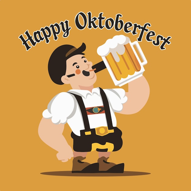 happy oktoberfest festival vector illustration design