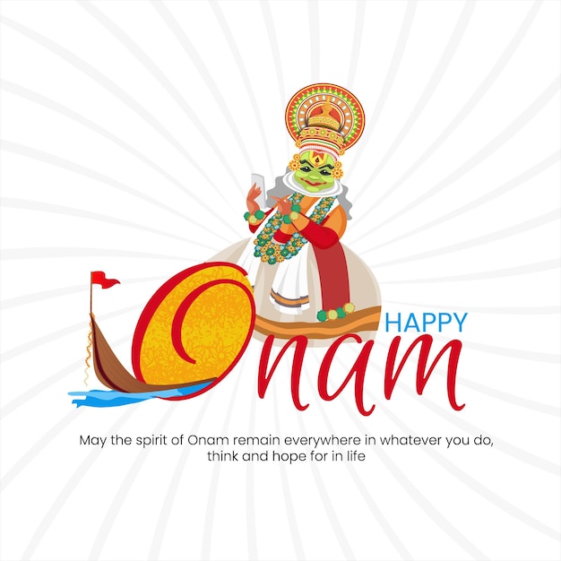 Happy onam festival banner design template