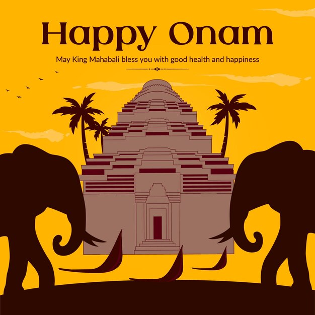 Happy onam festival banner design template