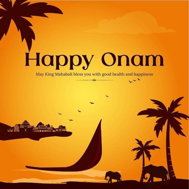 Vector happy onam festival banner design template