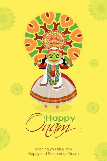 Happy onam festival banner ontwerpsjabloon