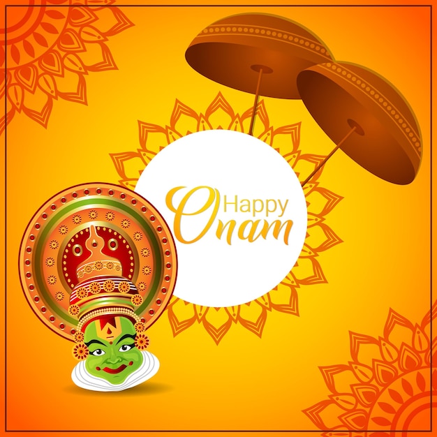 Happy onam festival celebration background