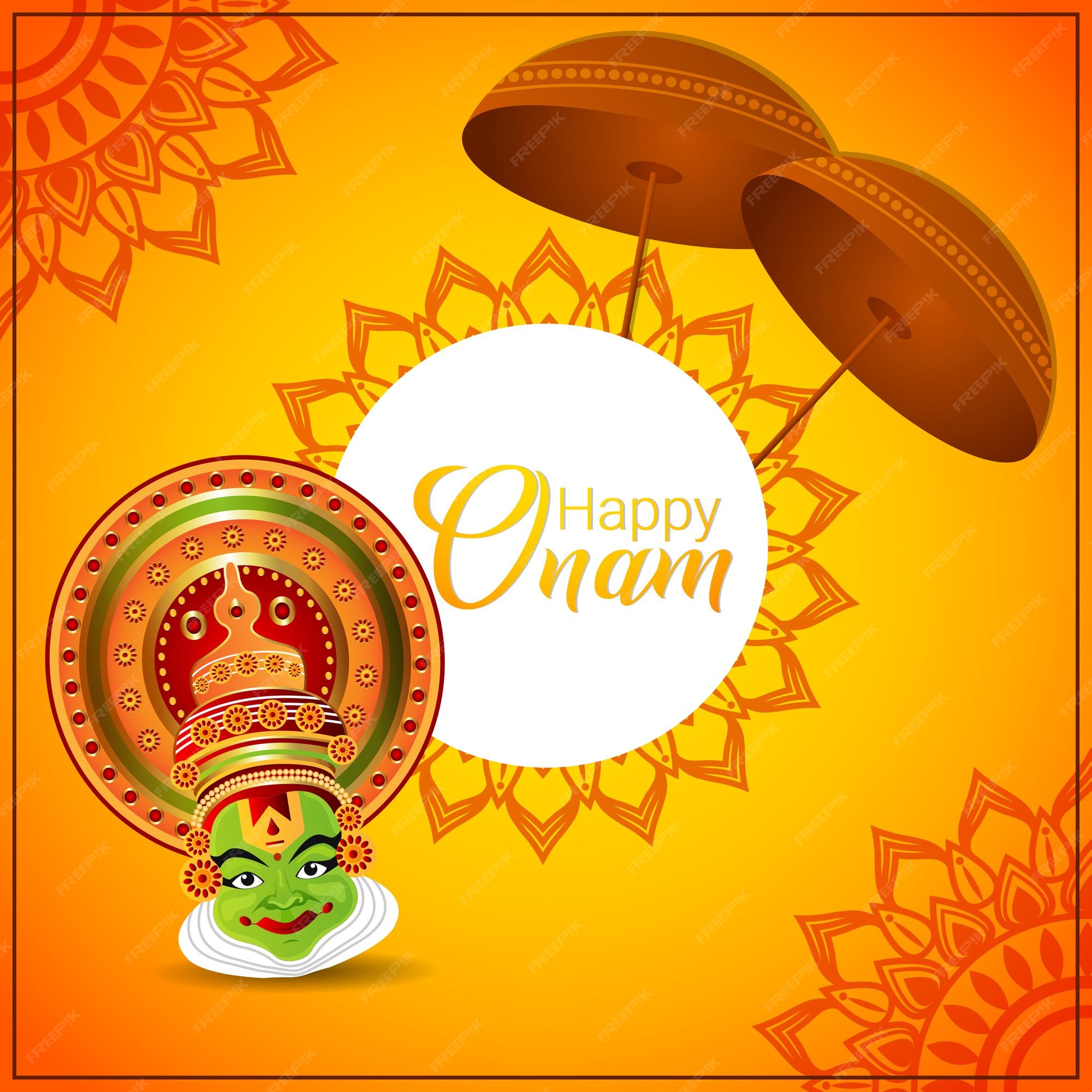 Premium Vector | Happy onam festival celebration background