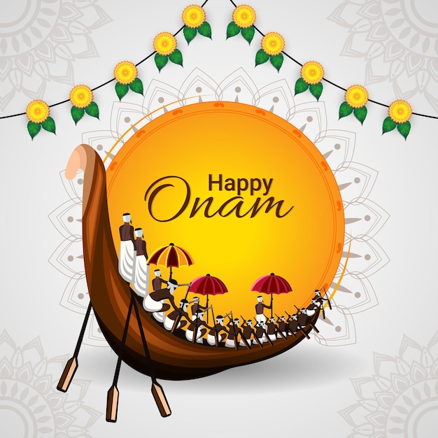 Premium Vector | Happy onam festival celebration background