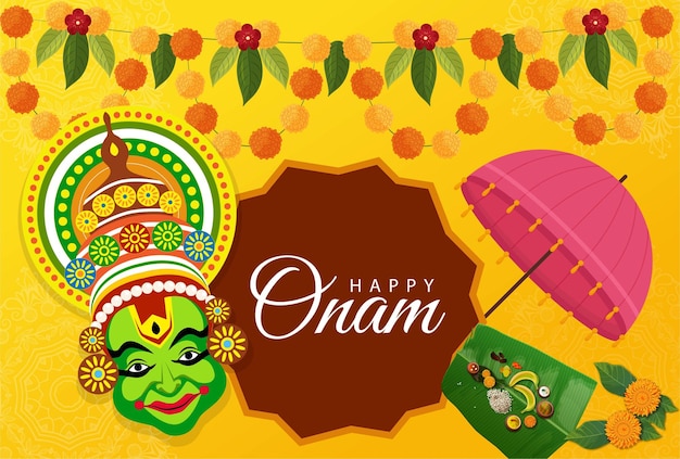 Vector happy onam festival design