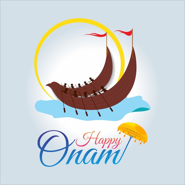 Vector happy onam festival of south india kerala