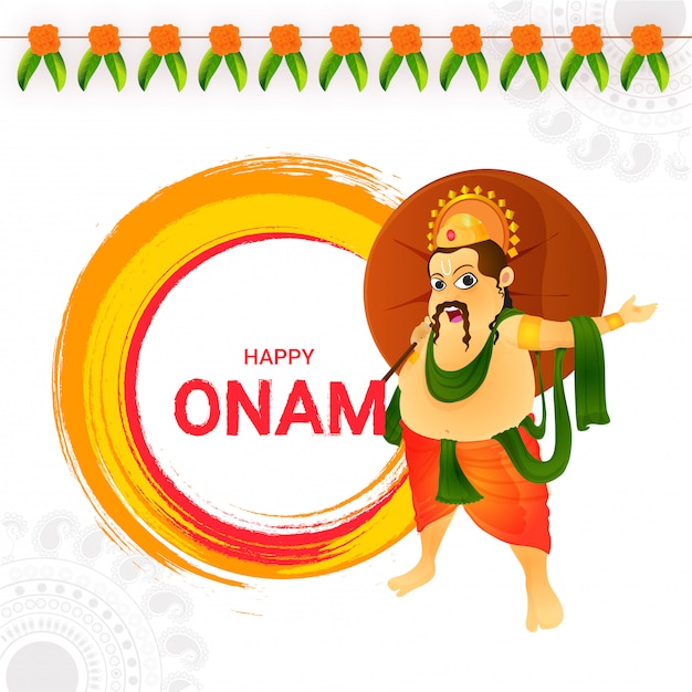 Happy Onam greeting card design.