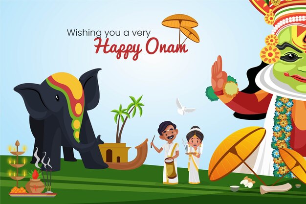 Premium Vector | Happy onam greetings Premium Vector | Happy onam greetings