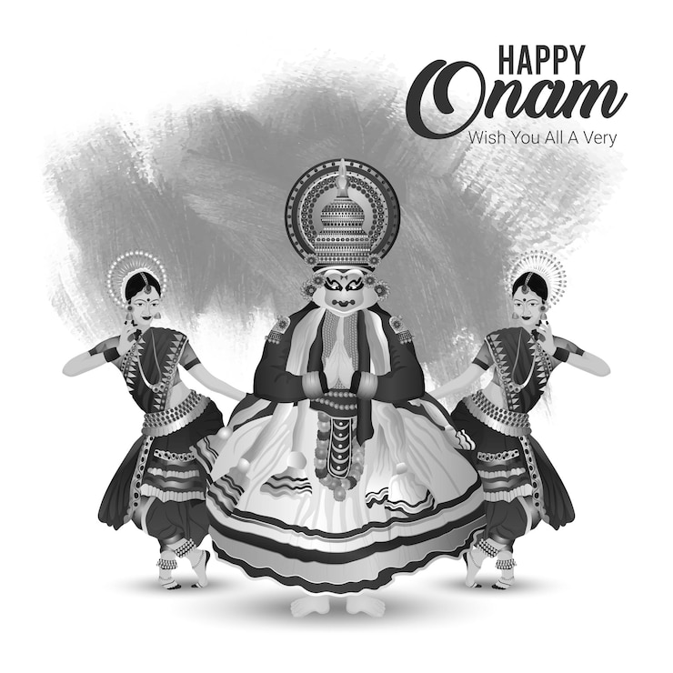 वेक्टर happy onam indian festival celebration greeting card