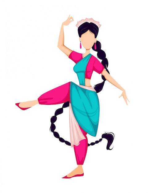 Happy onam, indian woman dancing