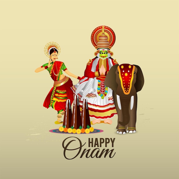 Happy onam kerala festival celebration background