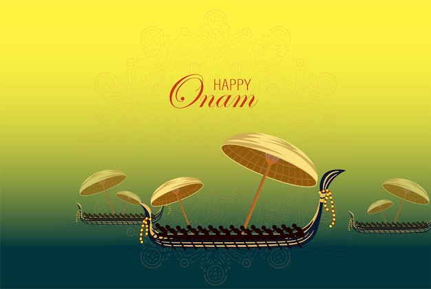 Vector happy onam a very famous south indian festival of india