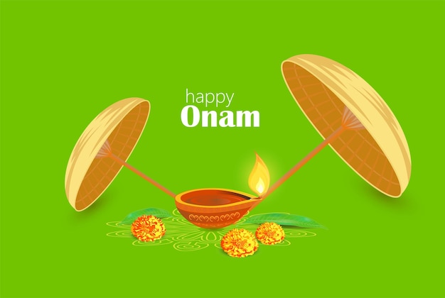 Vettore happy onam un festival indiano del sud molto famoso dell'india