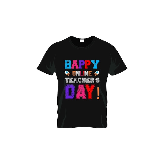 幸せなオンライン教師の日.先生のtシャツ