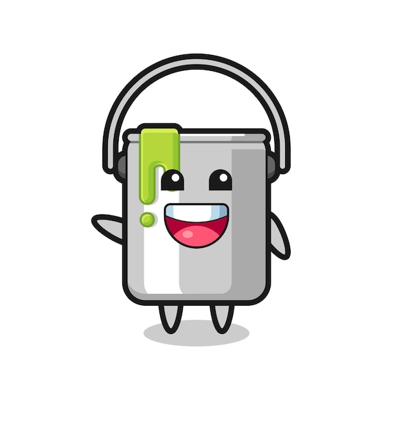 Happy paint tin cute mascot character  cute design