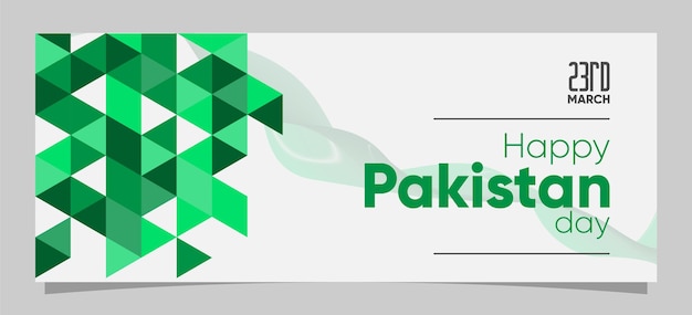 Happy pakistan day 23 march social cover post abstract