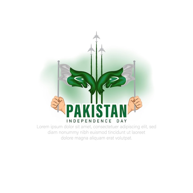 Happy Pakistan Independence Day-14th August. - Vector