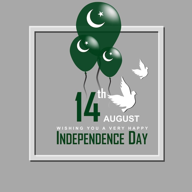 Happy pakistan independence day-14th august. - vector