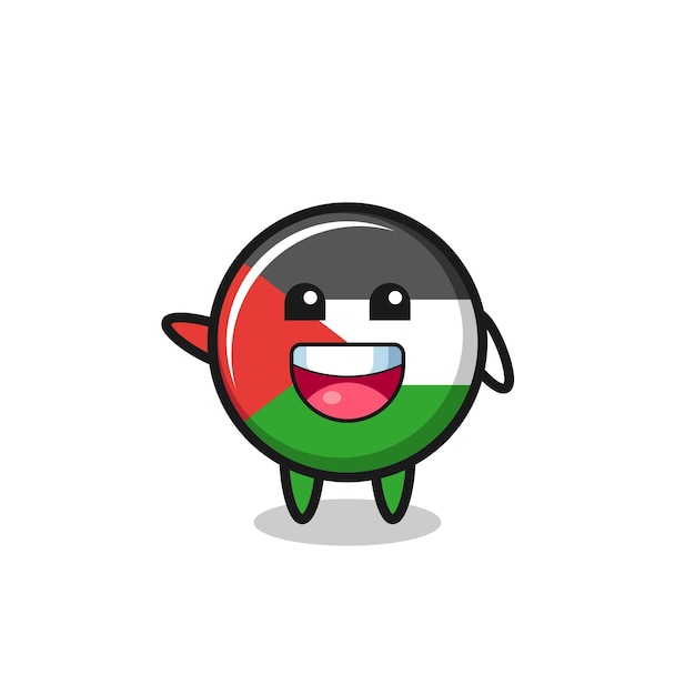 happy palestine flag cute mascot character  cute design