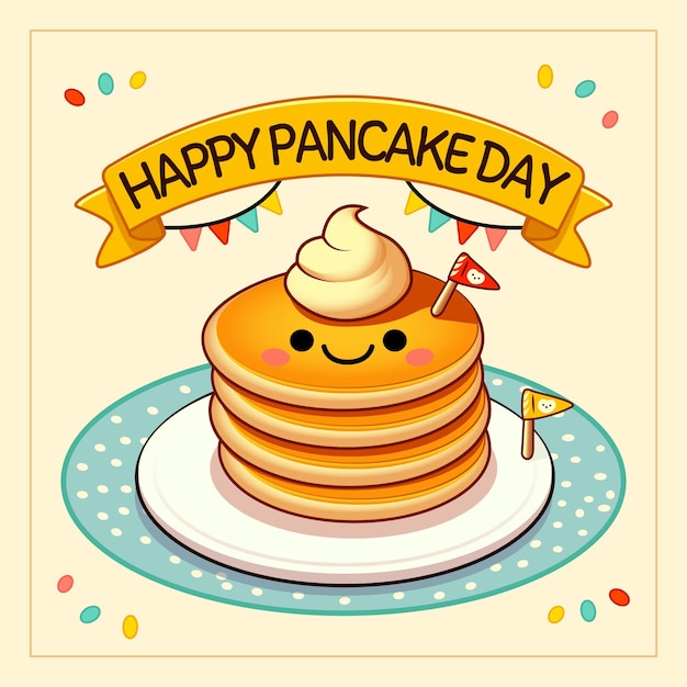 Vector happy pancake day illustration vector