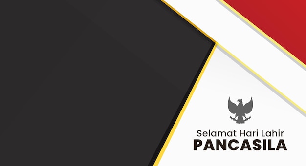 Happy pancasila day selamat hari lahir pancasila significa happy birthday pancasila design astratto di sfondo e silhouette del simbolo indonesiano garuda