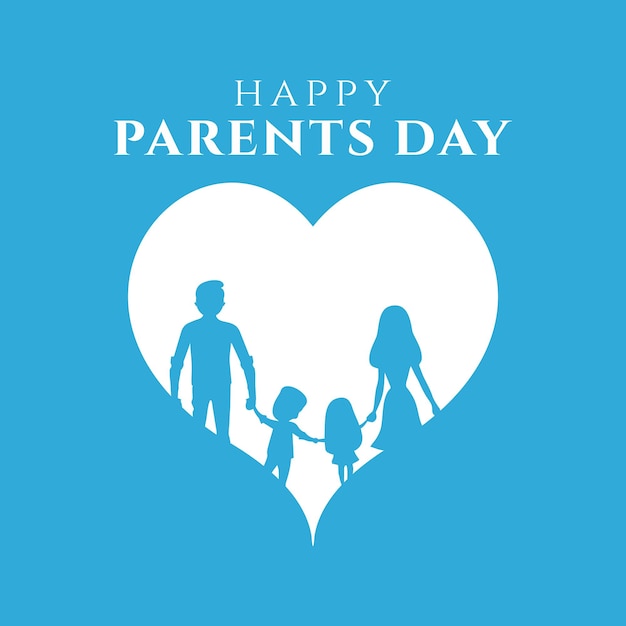 Happy parents day greeting card template vector design background illustration with flat style