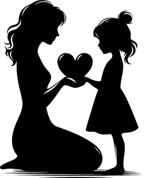 Vector happy parents day or international day of families vector silhouette 11