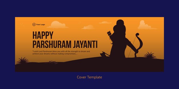 Дизайн обложки индийского индуистского фестиваля happy parshuram jayanti