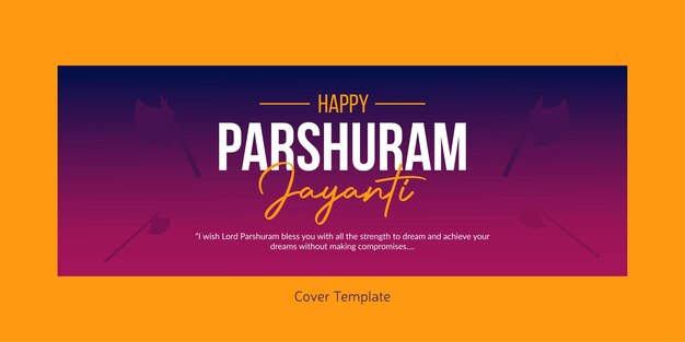 Vector happy parshuram jayanti indian hindu festival cover page design