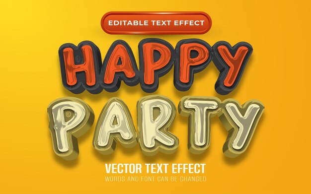 Happy party editable text effect