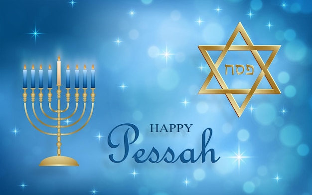 Happy Passover card the Pessah holiday with nice and creative Jewish symbols