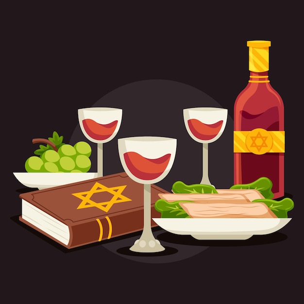 Vector happy passover flat element design