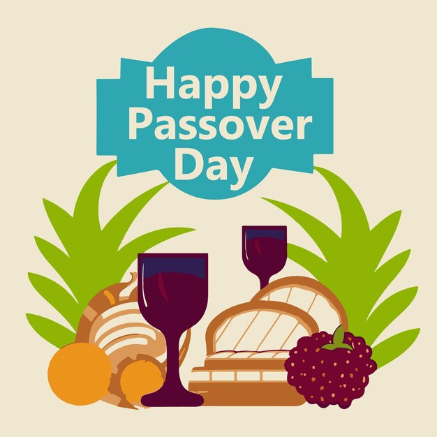 Happy Passover Flat vector illustration