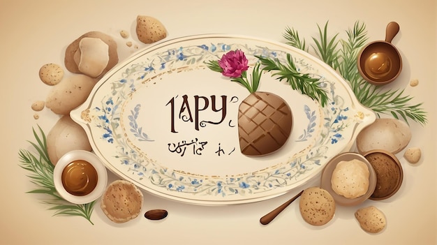 Happy Passover greeting vector illustration