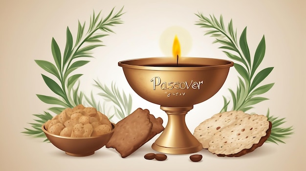 Happy Passover greeting vector illustration