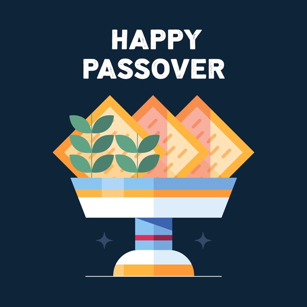 Vector happy passover lable design