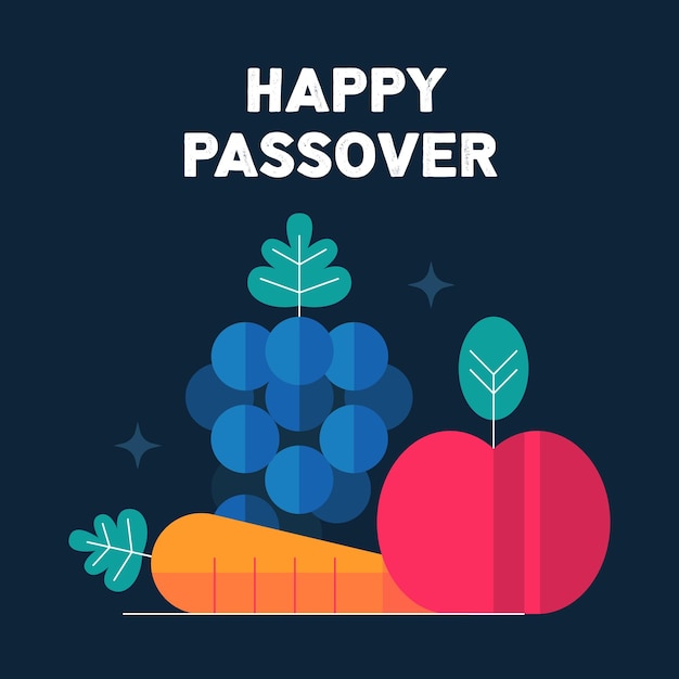 Vector happy passover lable design