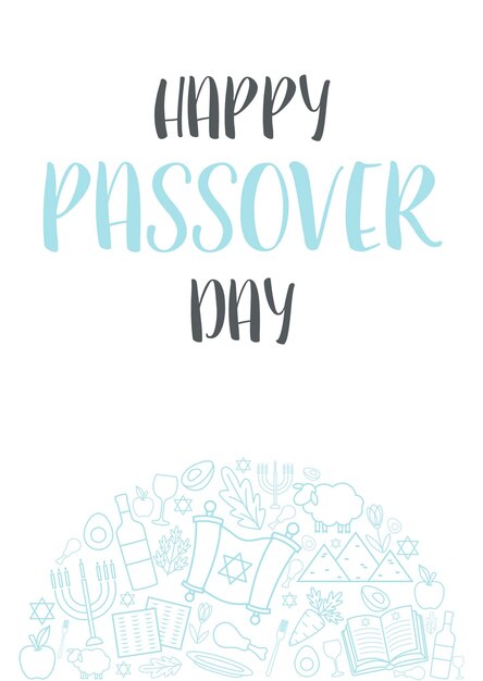 Happy Passover Pesach day greeting card