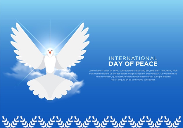 Happy peace day ontwerp achtergrond vector internationale dag van de vrede ontwerpsjabloon