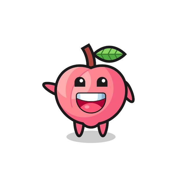 Happy peach cute mascot character , cute design