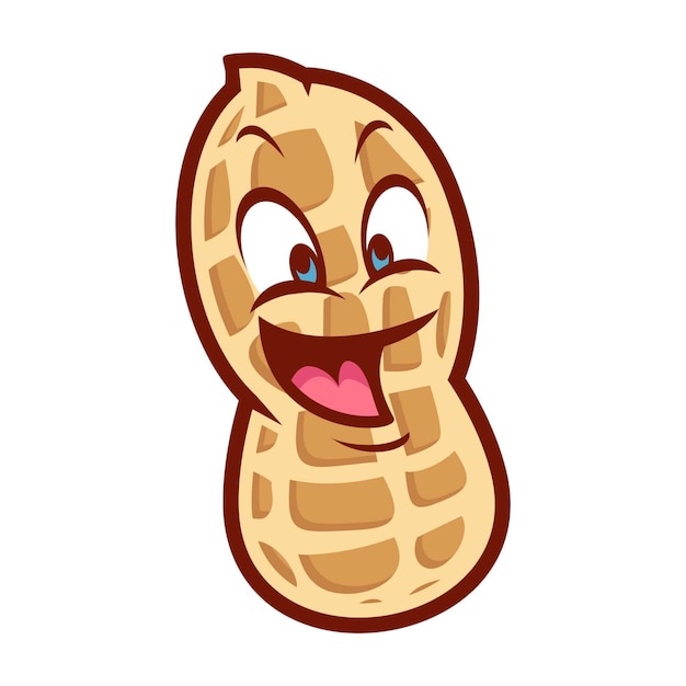 Happy peanut mascot design