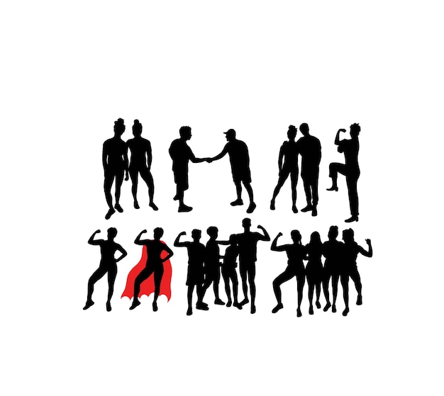 Happy People Activity Silhouettes art vector design