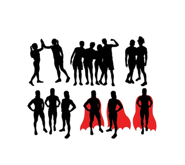 Happy People Activity Silhouettes art vector design