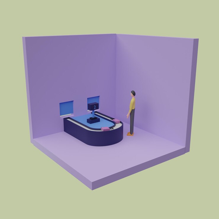 Vector happy people traveling at airport concept of passenger activities at the airport realistic 3d