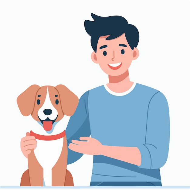 happy people with dogs vector illustration