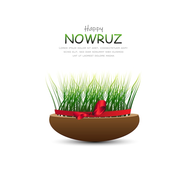 Felice anno nuovo persiano nowruz illustrazione vettoriale cartolina d'auguri poster e banner